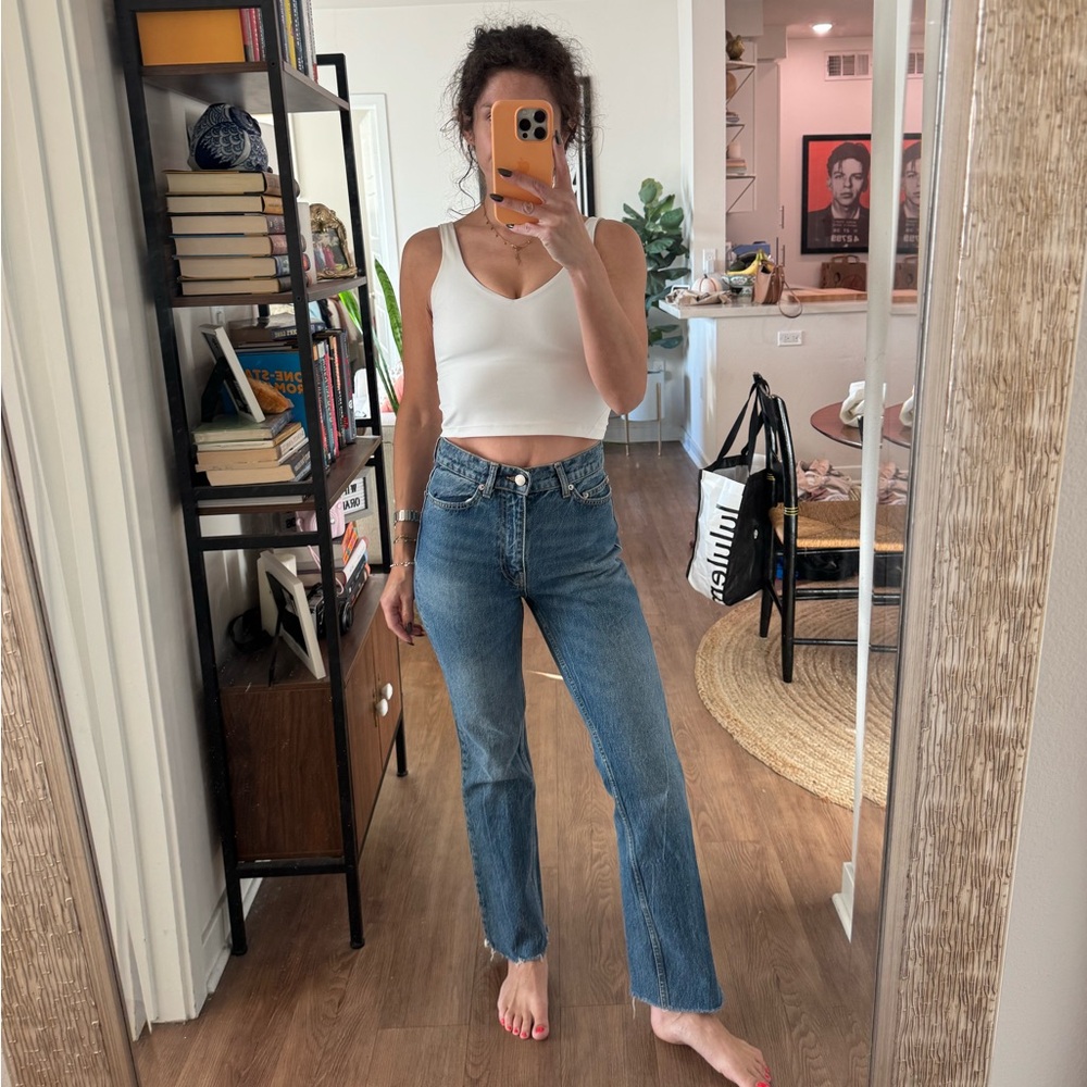 Anine Bing Mid Blue Straight-Leg Jeans